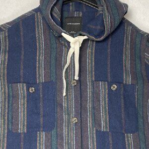 Cotton On Striped Hooded Flannel Shirt Jacket Men’s S